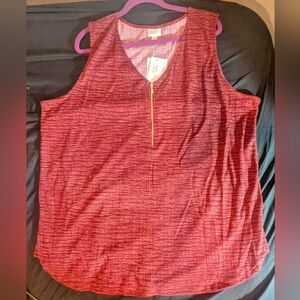 LuLaRoe Rachael 1/4 Zip Red Tank Top (New w/Tags!)